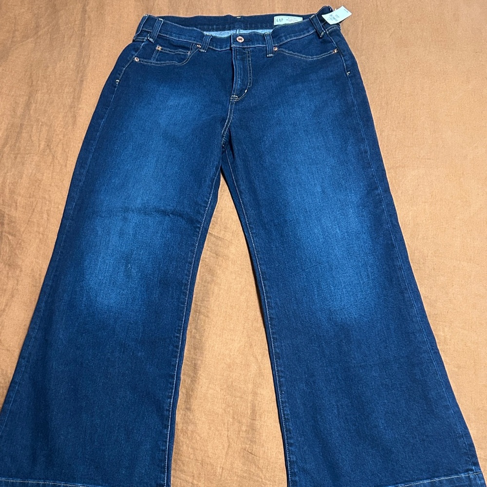 GAP Wide-Leg Women's Jeans in Dark Blue Denim